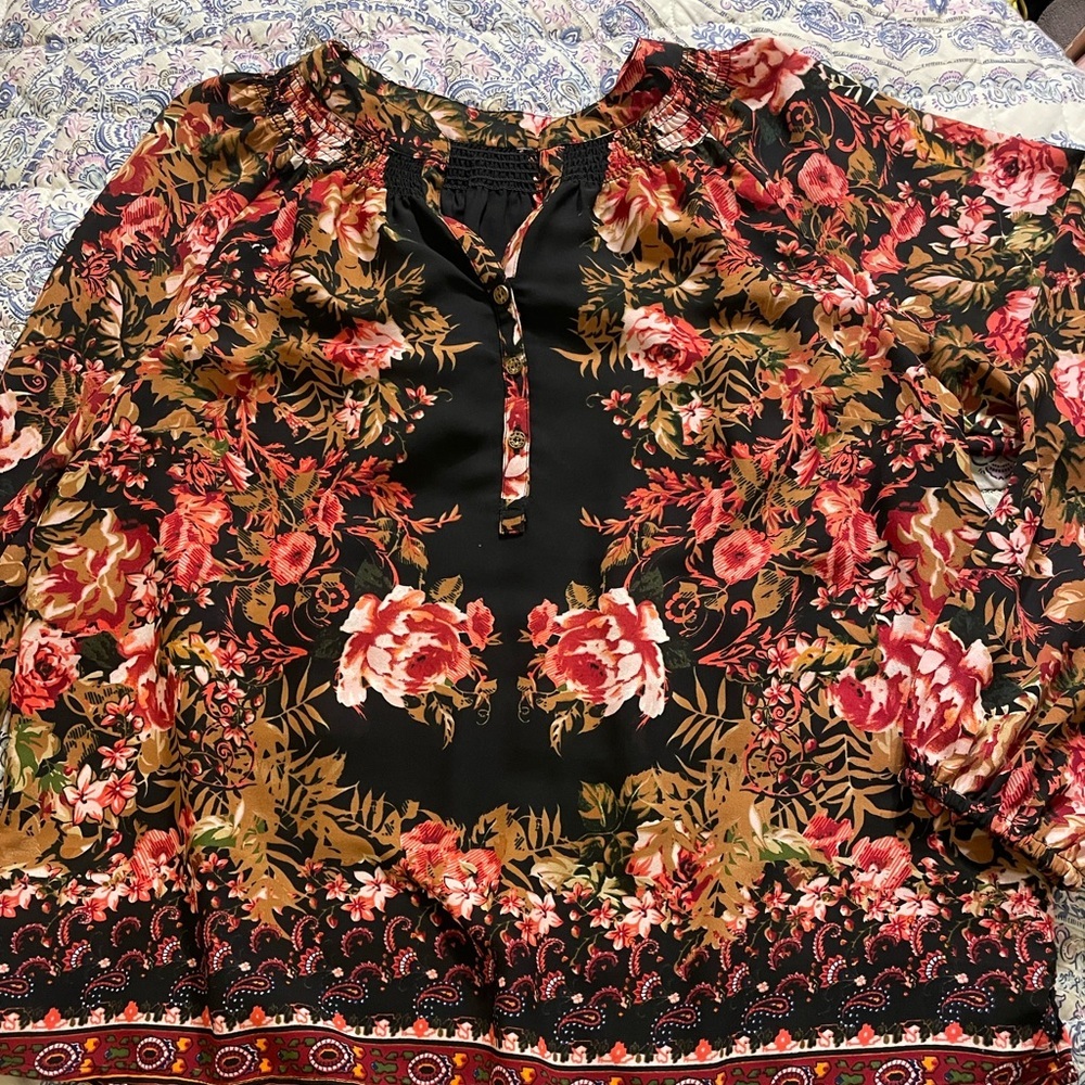 Boutique Floral Flowy Blouse - Picture 1 of 3
